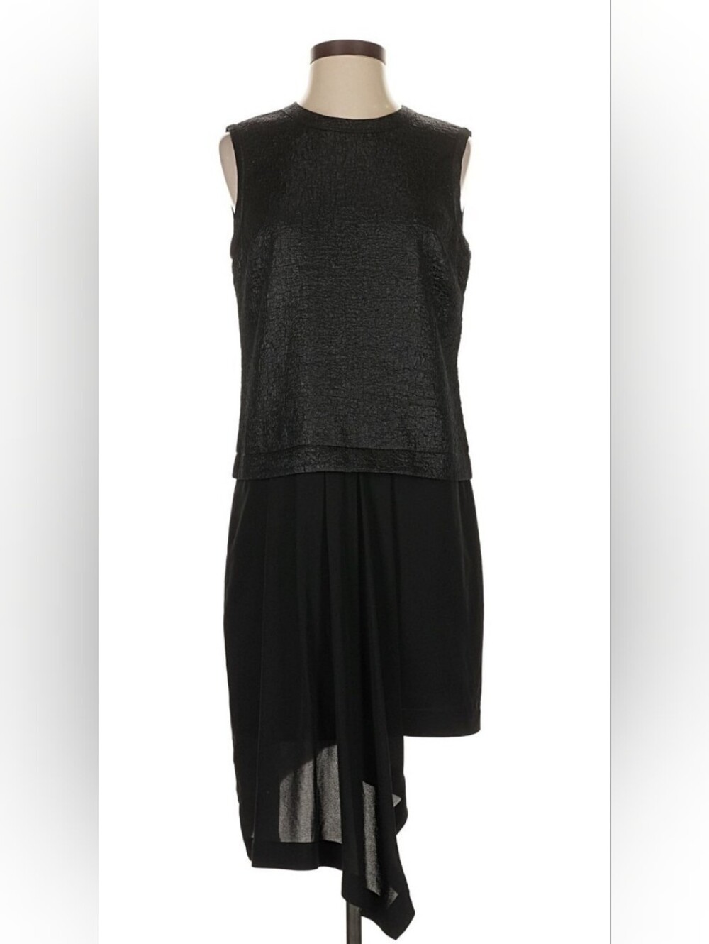 BCBGMaxAzria Black Sleeveless Asymmetrical Hem Dress
